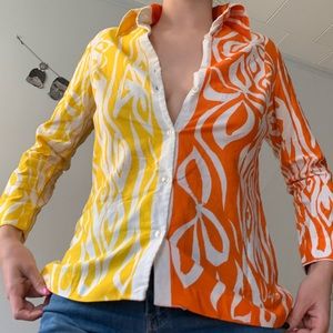 Vera Neumann two-tone top